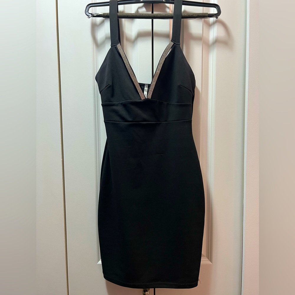 Low cut, sequin dress